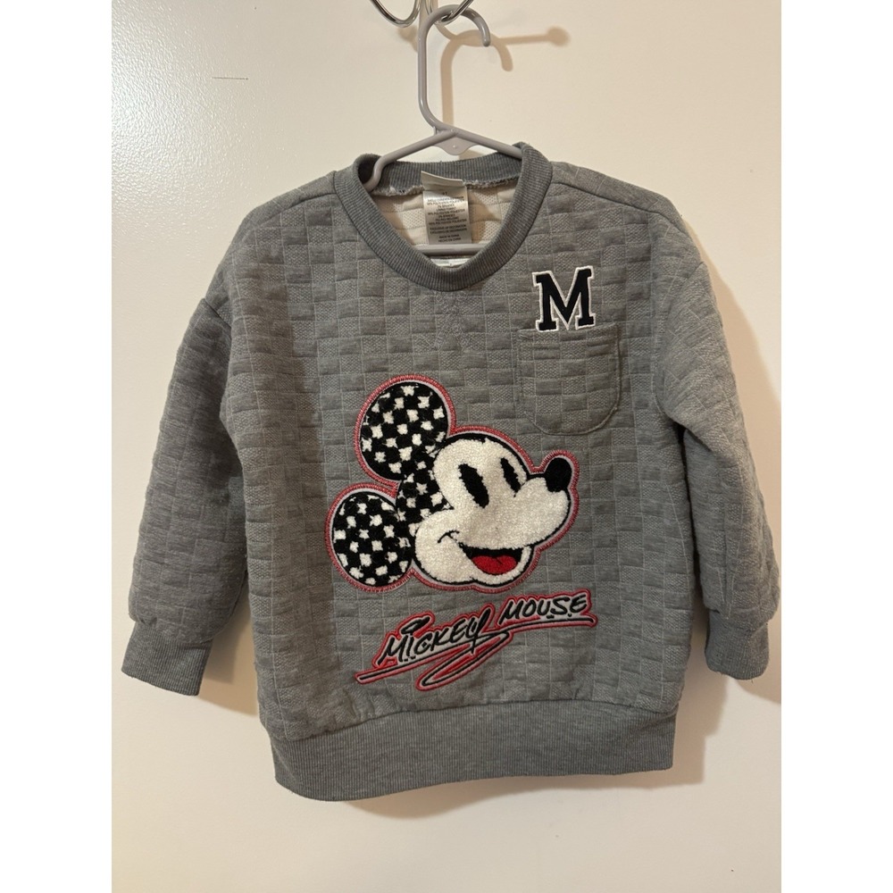 Disney‎ Mickey Mouse Gray Sweatshirt Size 3T Vintage